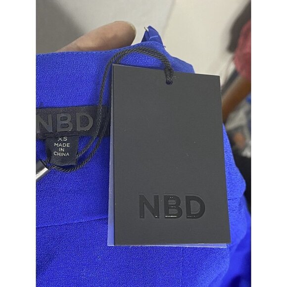 NBD Caleb Woman’s Gown Pleated Skirt Blue Evening Cocktail Party Dress SZ XS‎ - Picture 9 of 12